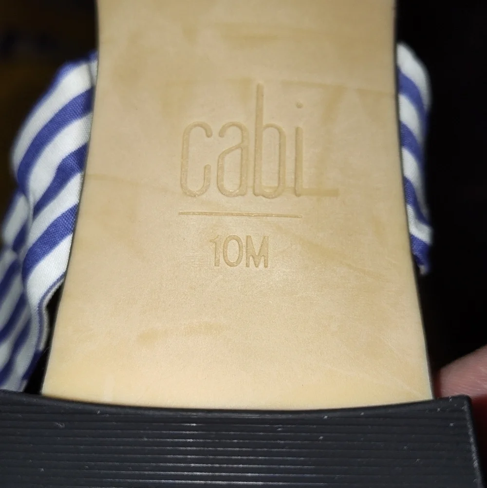 Cabi Women's Blue White Tied Up Canvas Sandal sz 10